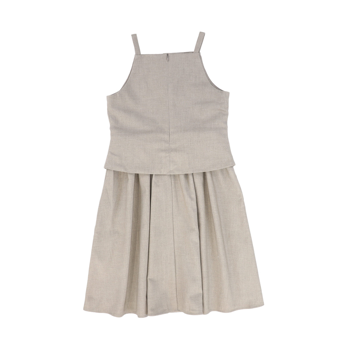 BAMBOO BEIGE WOOL WAISTCOAT DRESS AW26 28034