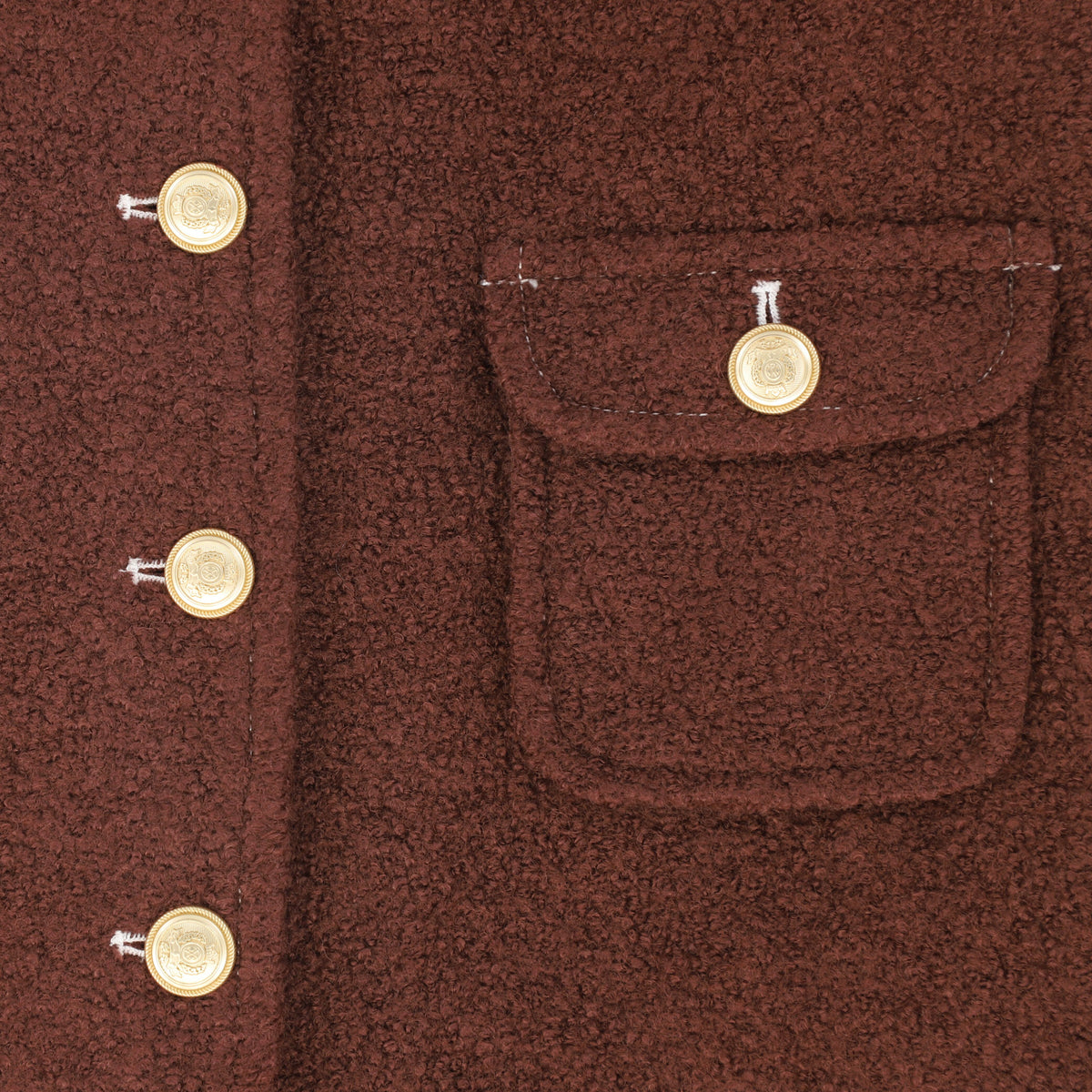 BACE BURGUNDY BOUCLE WOOL BUTTON DOWN DRESS AW26 27771