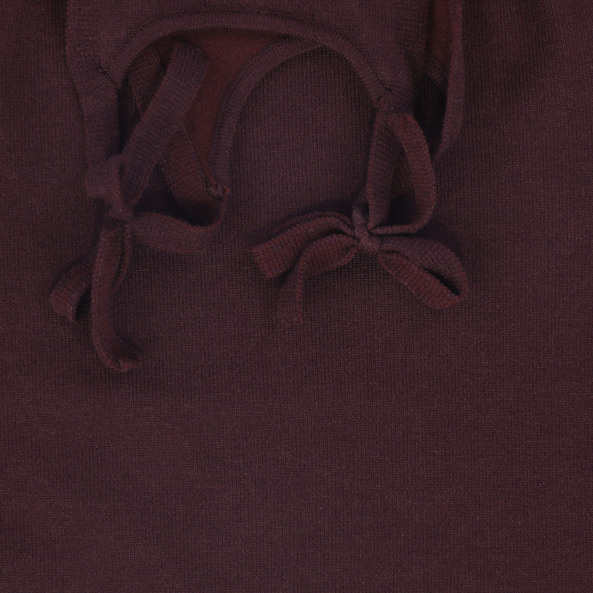 BAMBOO BURGUNDY SHOULDER BOW KNIT ROMPER AW26 29313