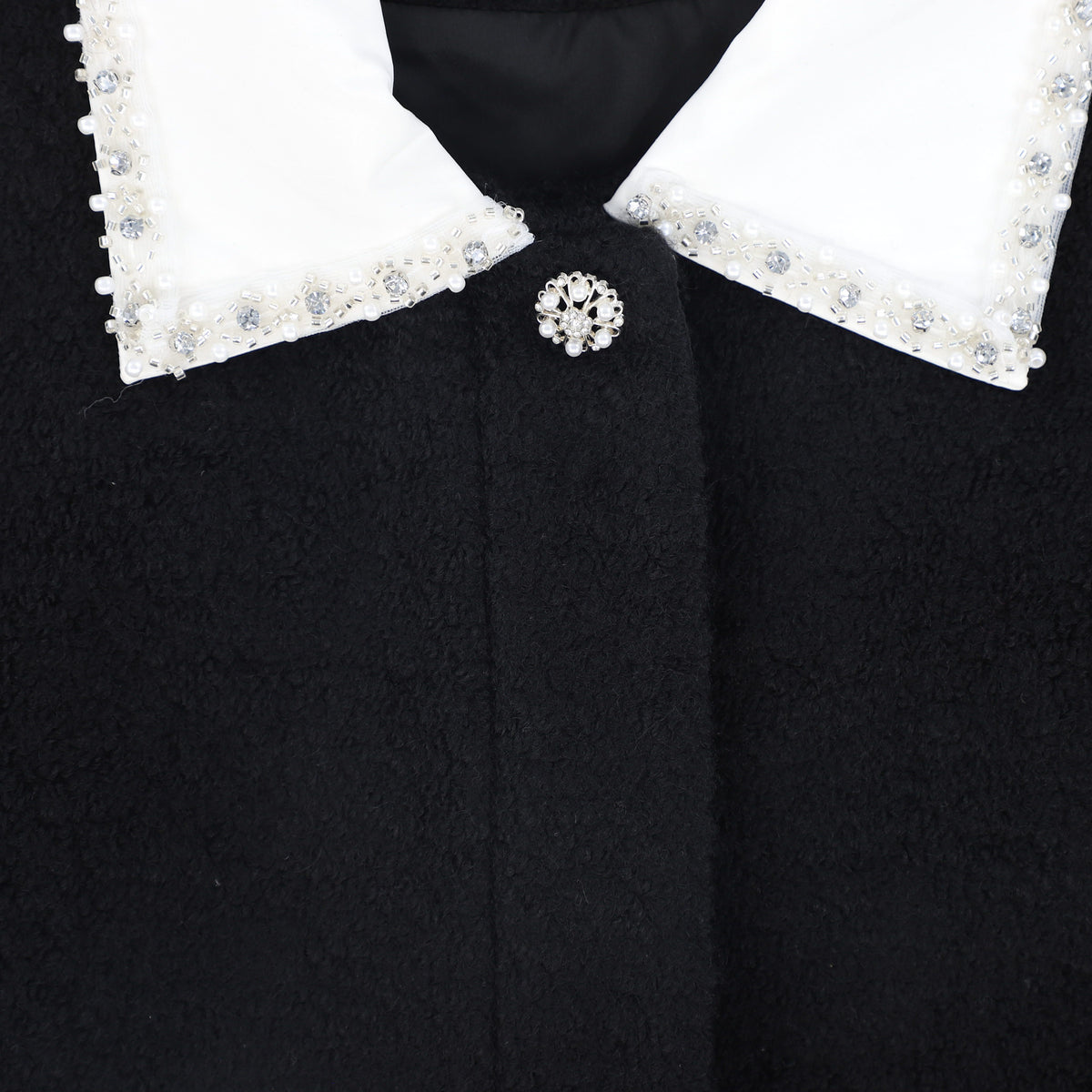 VALENTINA BLACK TWEED COLLAR VEST DRESS AW26 28787