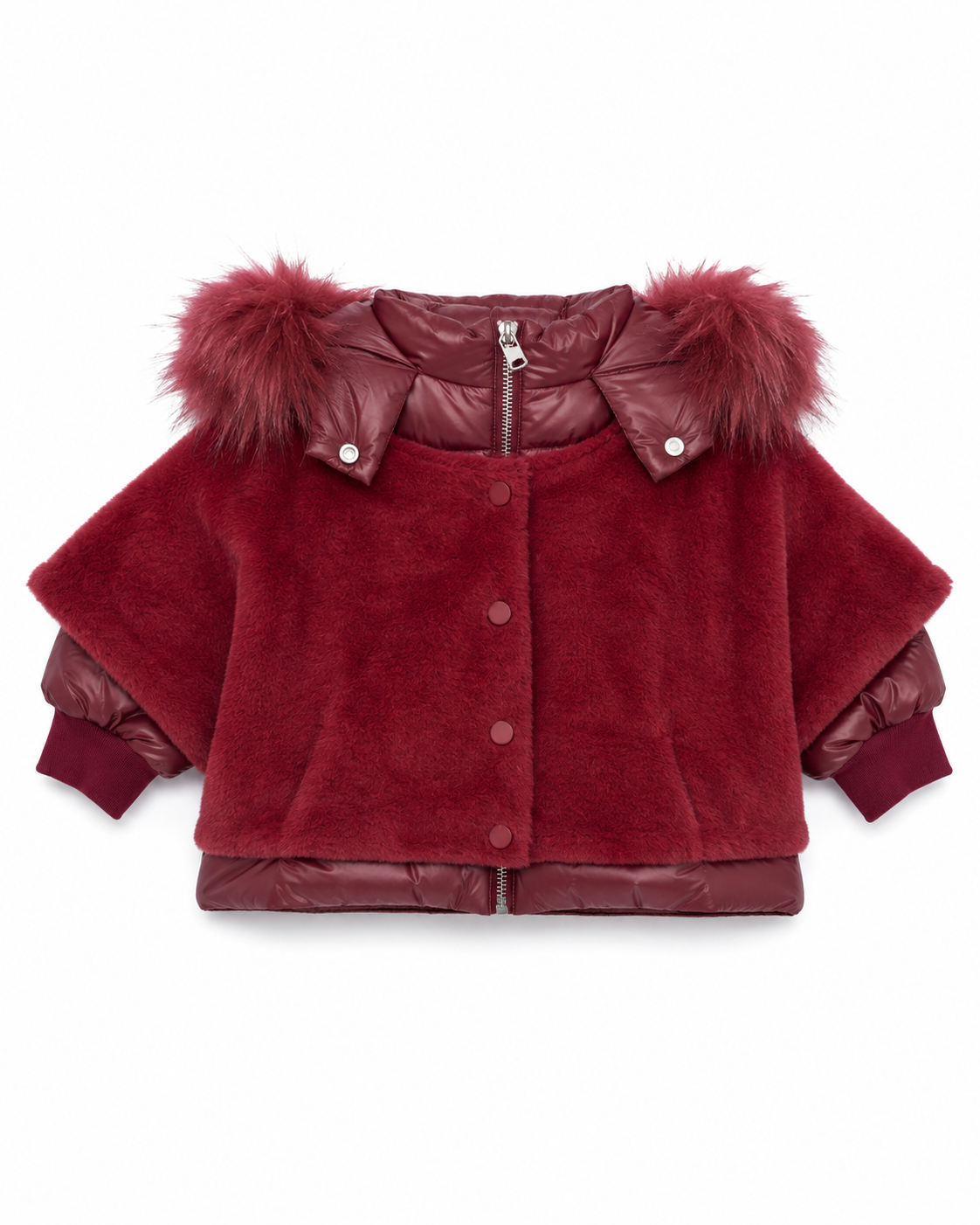 Mantel Padded Jacket with Detachable Fur Vest - Y1381 AW26