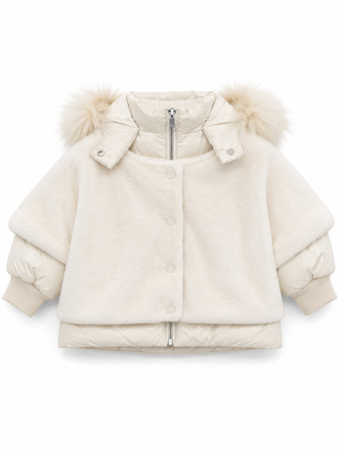 Mantel Padded Jacket with Detachable Fur Vest - Y1381 AW26
