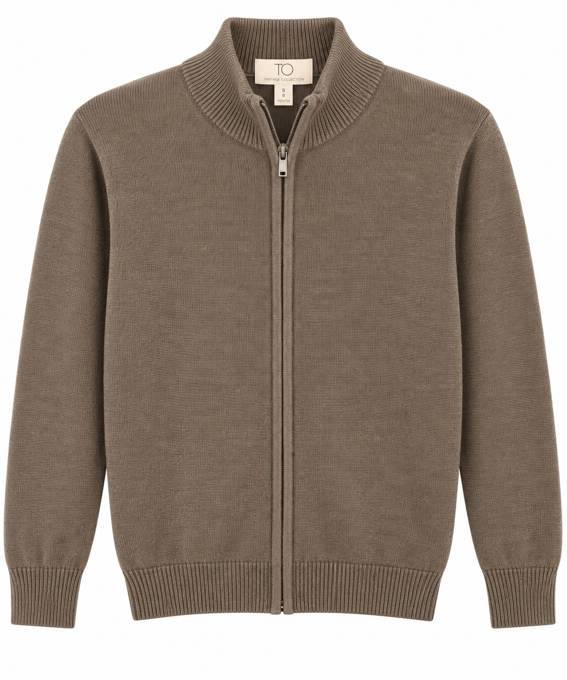 T.O Collection Boys Full Zip Earth Brown Sweater SWB-FZ-EB AW26
