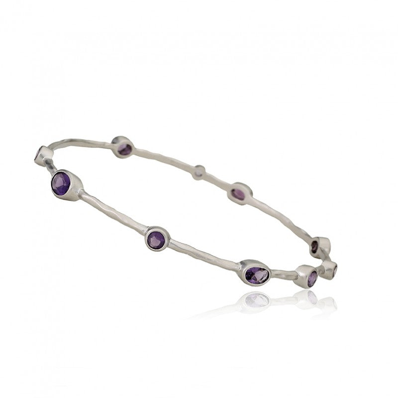 ARCTIC MIST Hammered Stones Thin Bangle