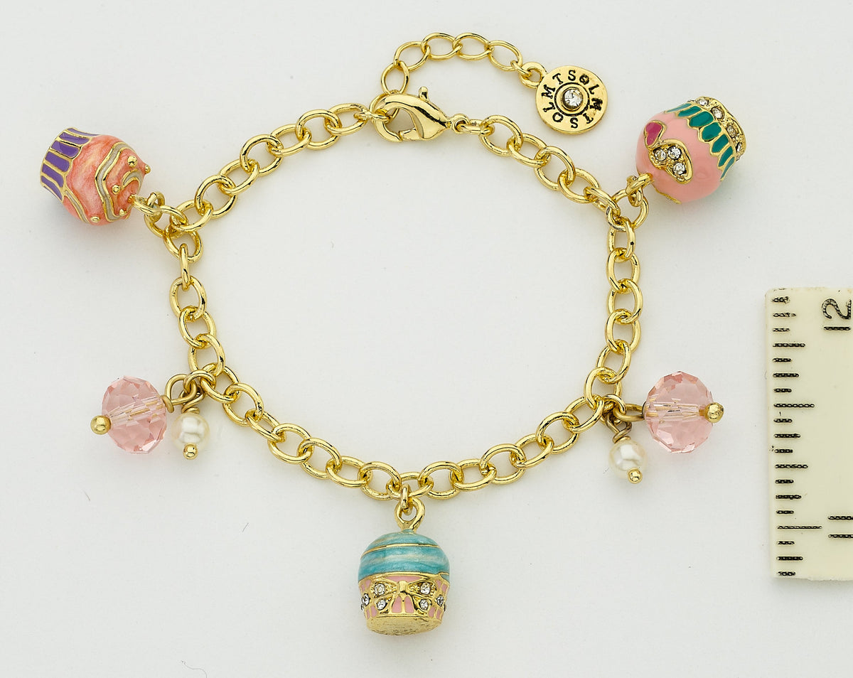 Cupcakes Dangle Charm Bracelet