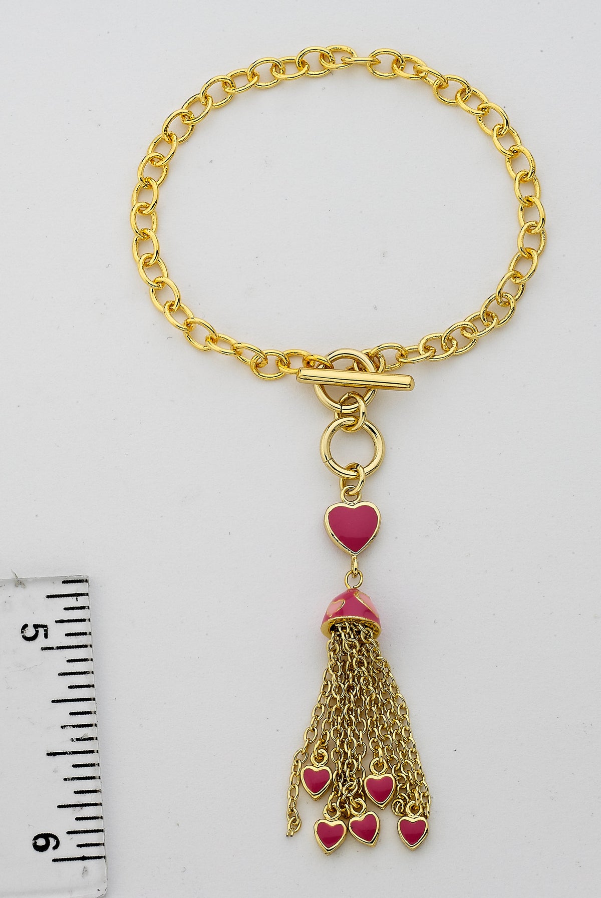 14k Gold Plated I LOVE MY JEWELS Tassel Bracelet