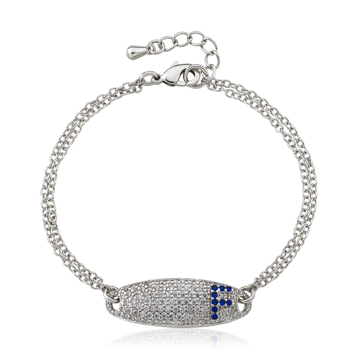 Pave ID Bracelet with Initial
