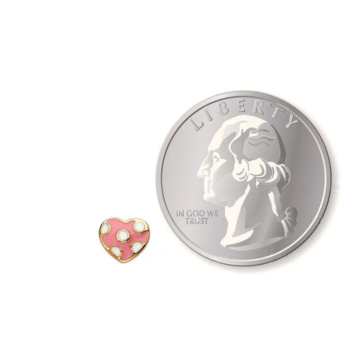 Enamel Polka Dot Heart Earring