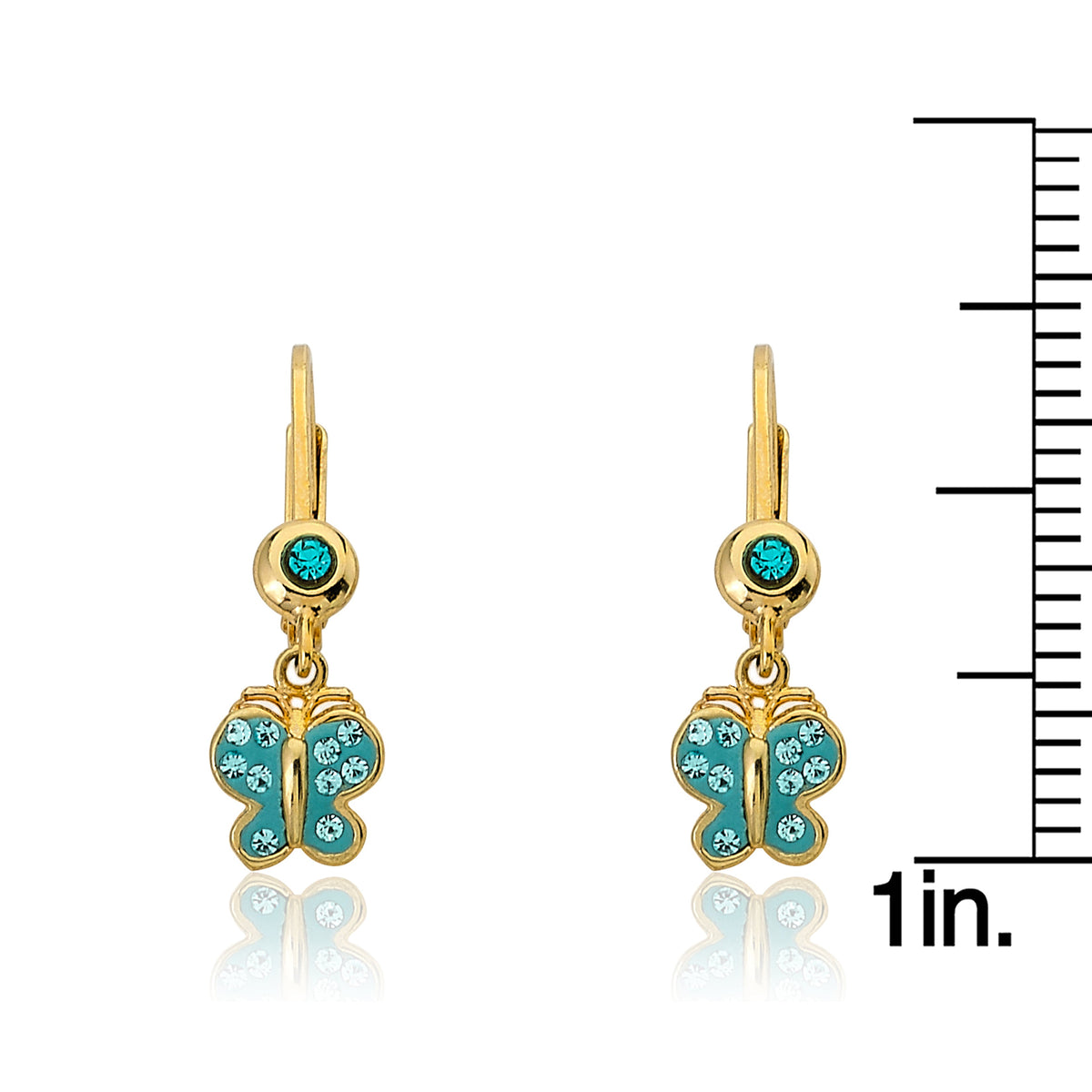 Crystal Butterfly Dangle Circle Earring