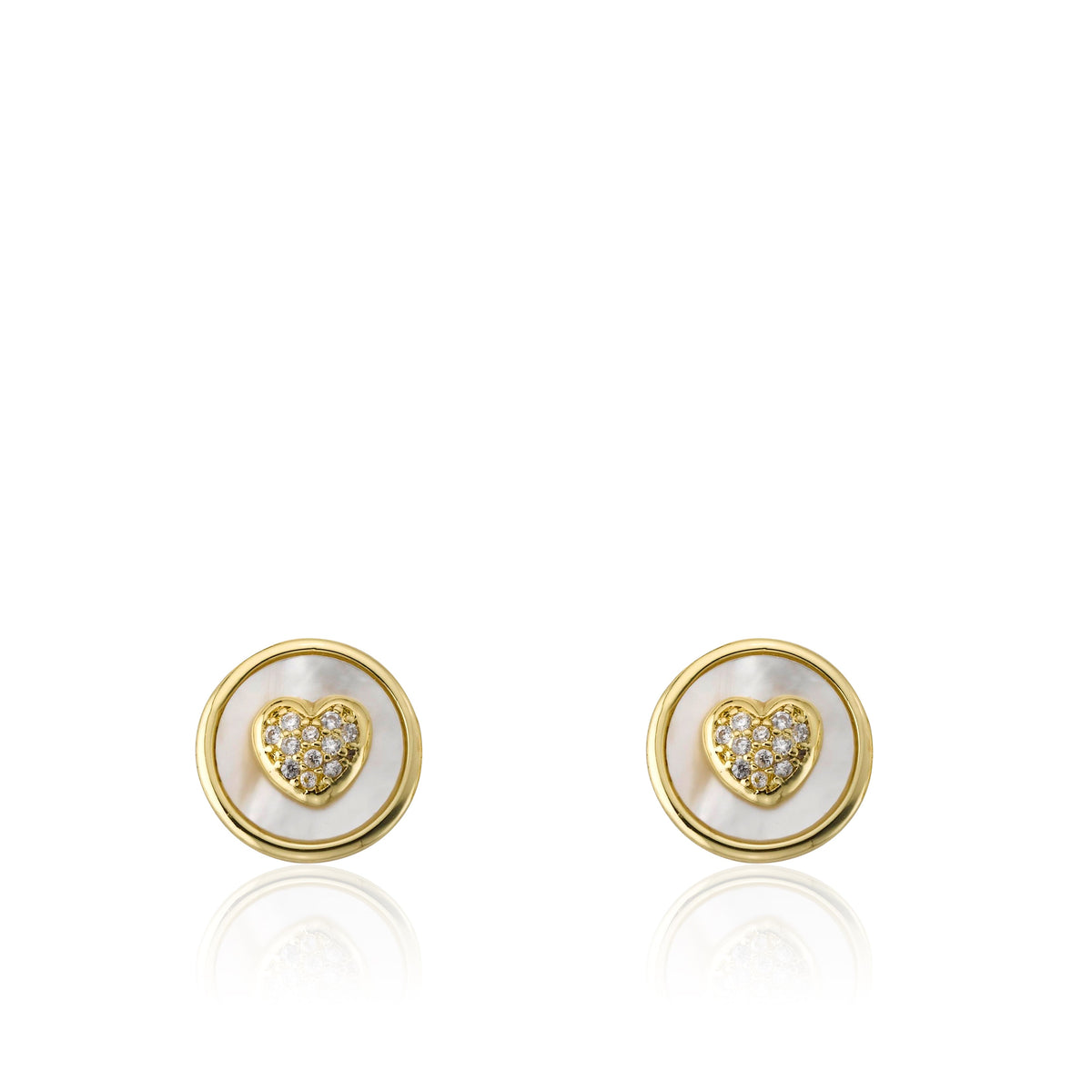 Pearl Cz Heart Earring