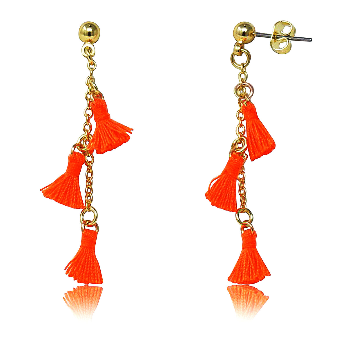 Mileez Triple Tassel Dangle Earring