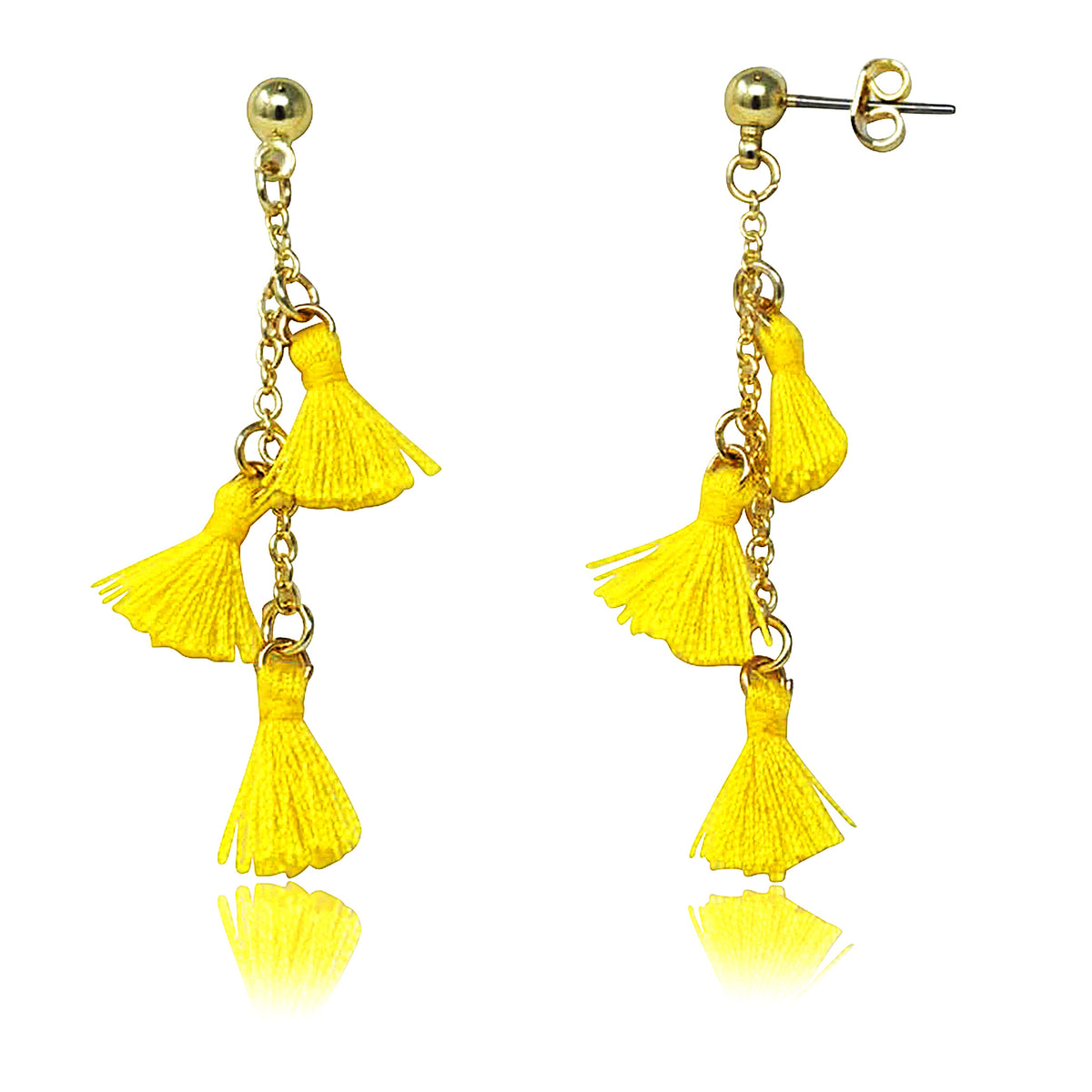 Mileez Triple Tassel Dangle Earring