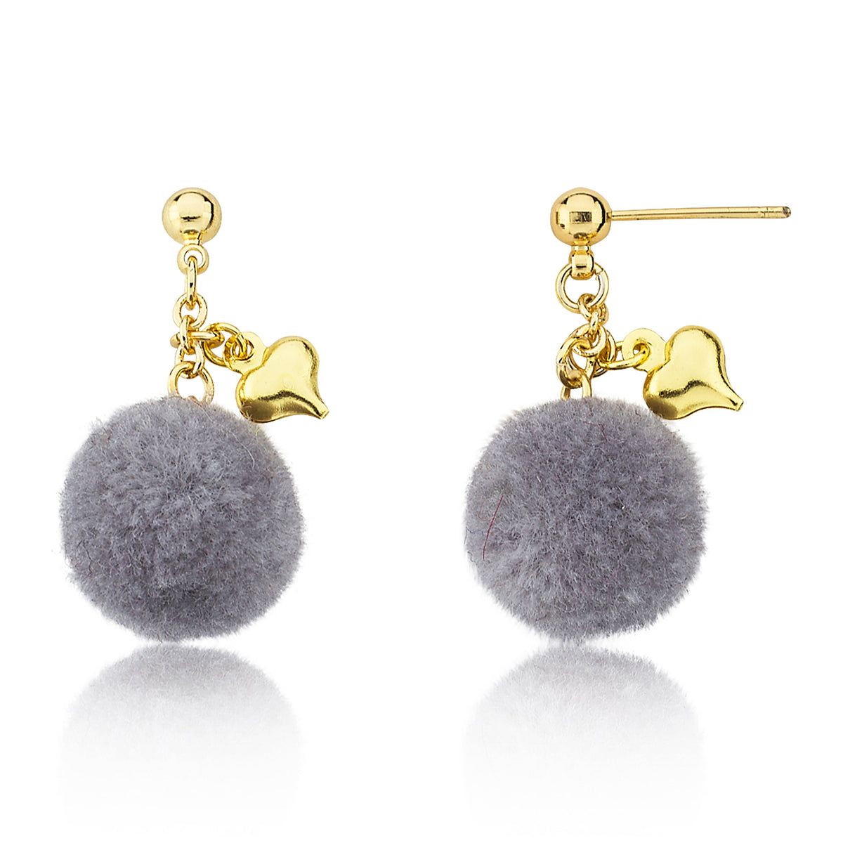 Mileez Pom Pom & Heart Earring