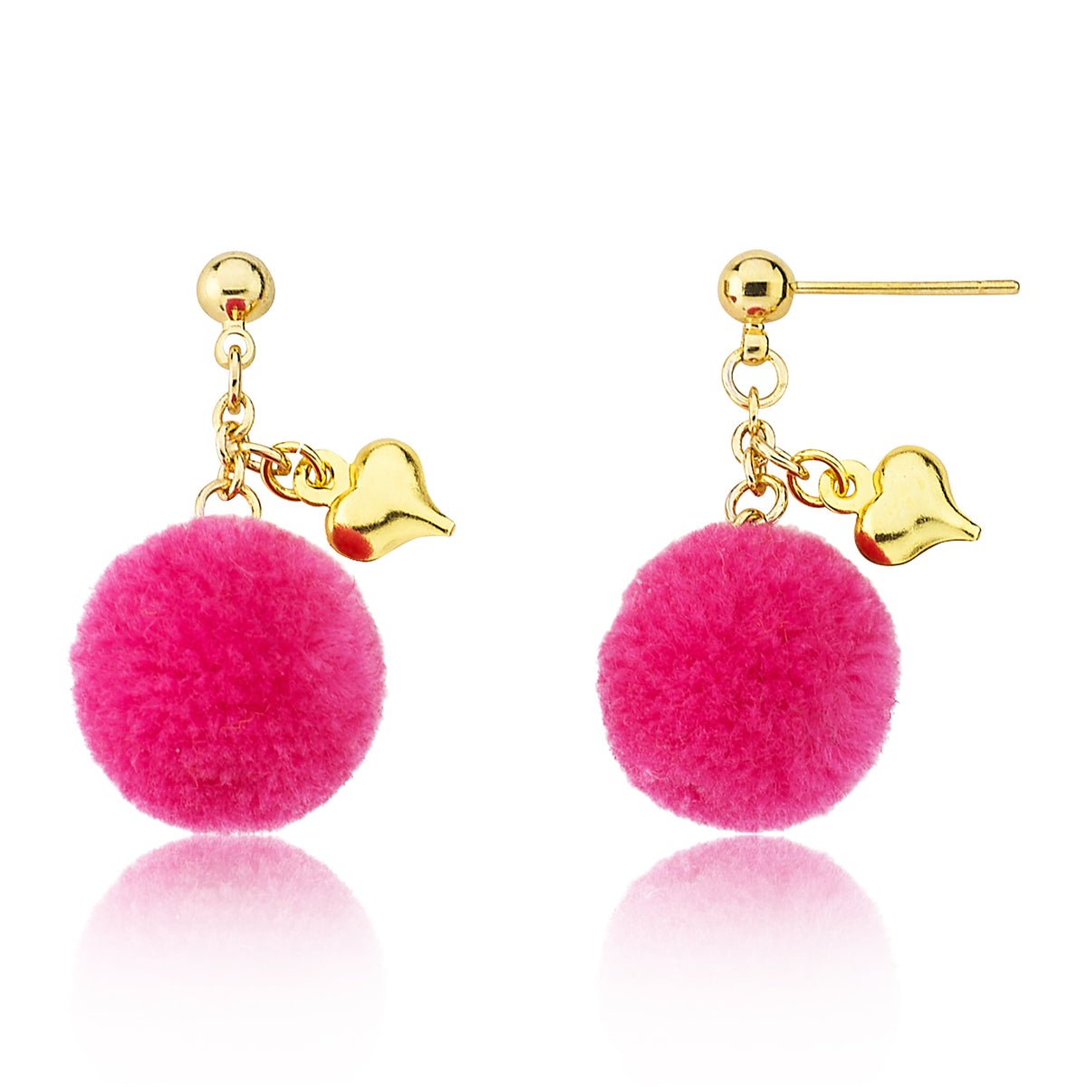 Mileez Pom Pom & Heart Earring
