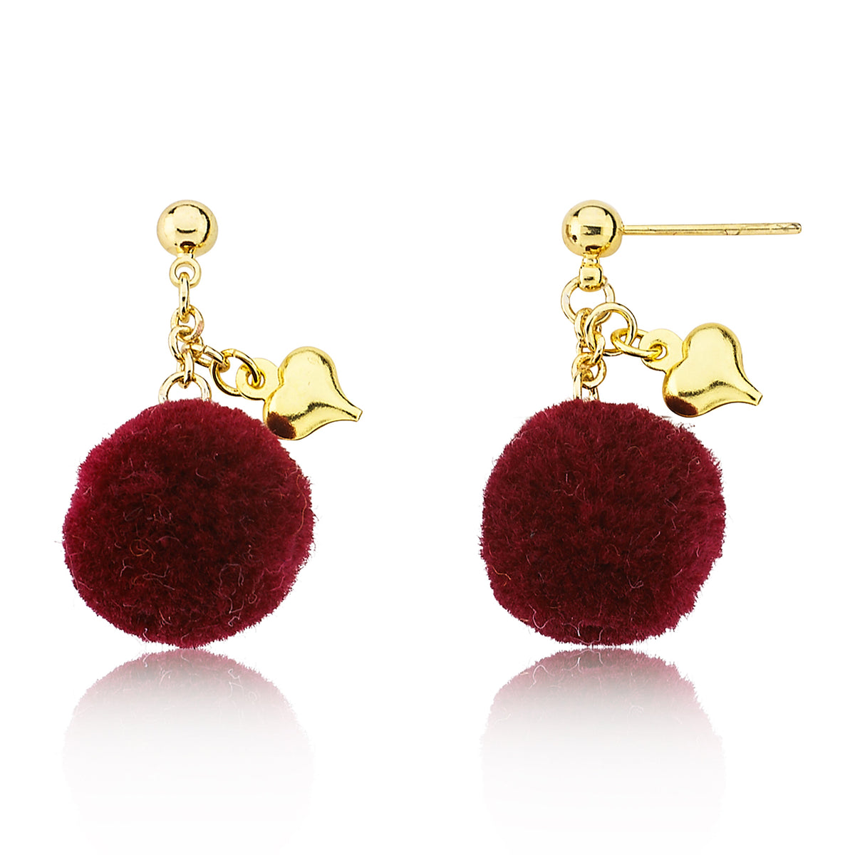 Mileez Pom Pom & Heart Earring