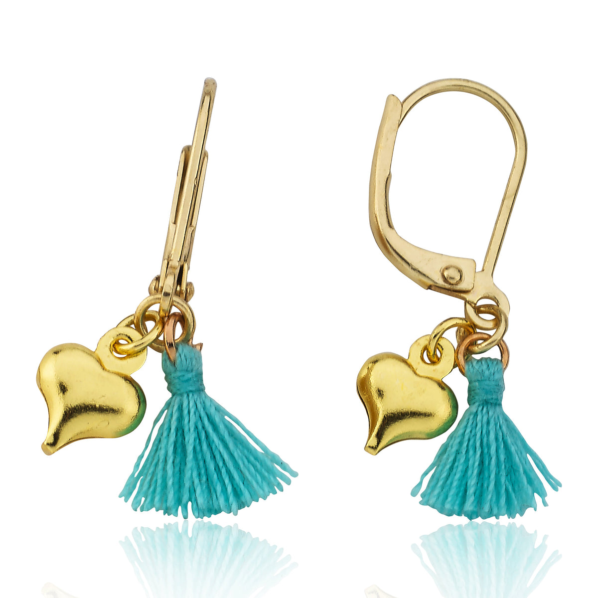 Mileez Mini Tassel & Heart Dangle Leverback Earring