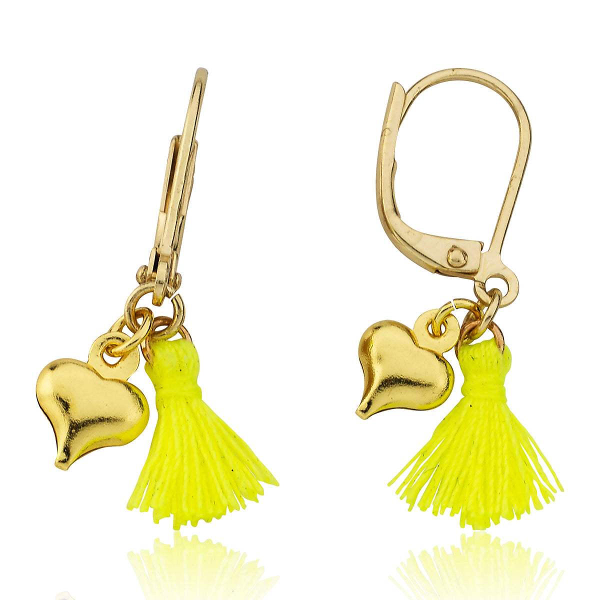 Mileez Mini Tassel & Heart Dangle Leverback Earring