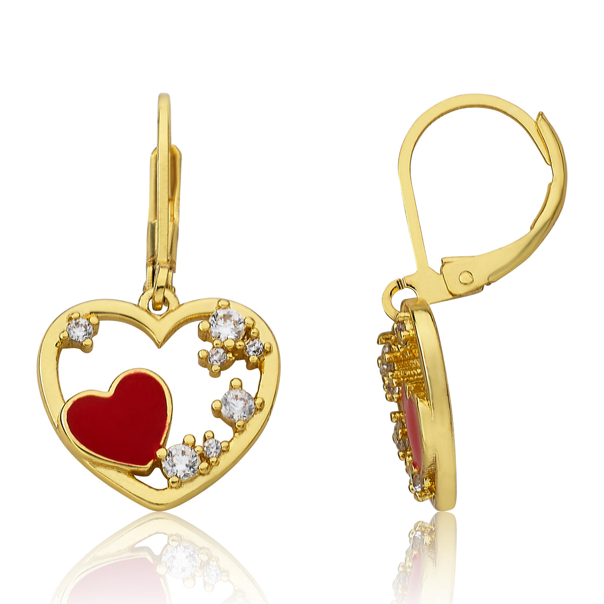 Heart Crystal Dangle Earring