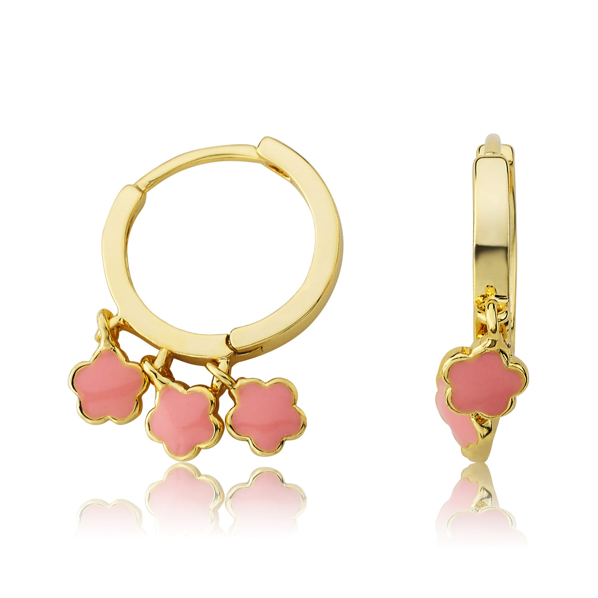 Enamel Flower Dangle Earring