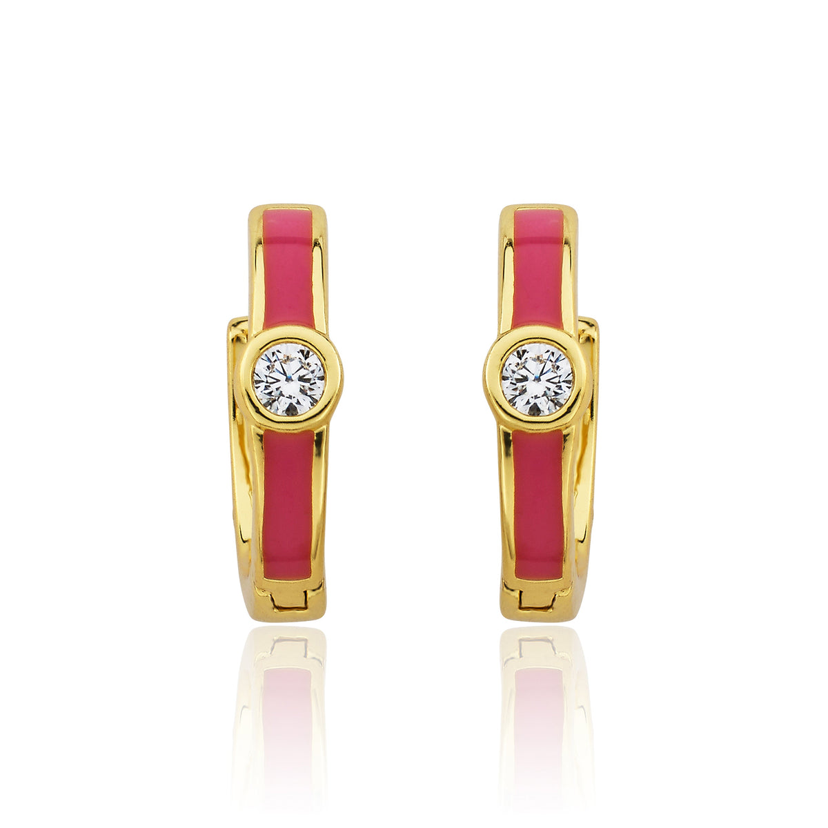 Cz Enamel Huggy Earring