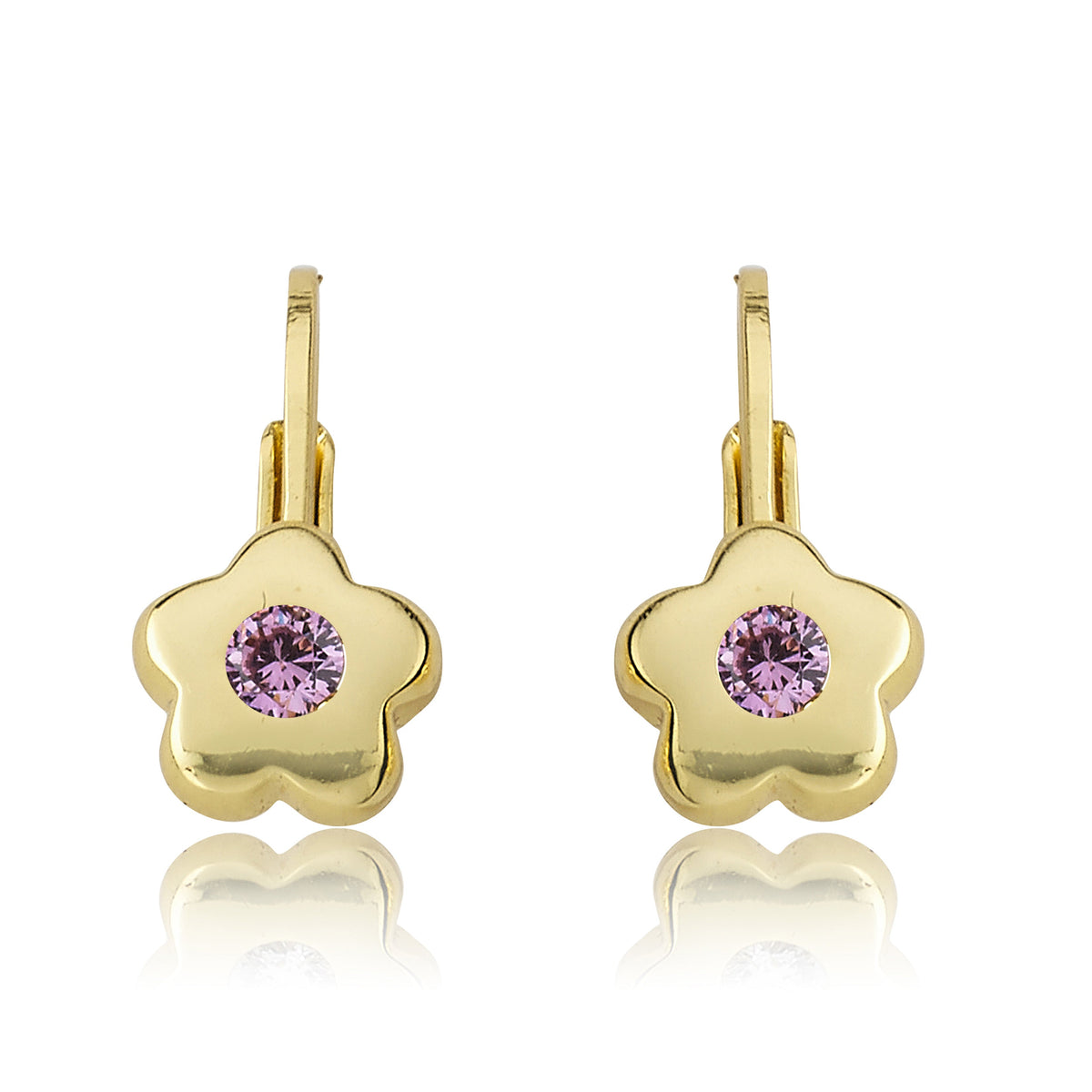Flower Girl Cz Center Flower Earring