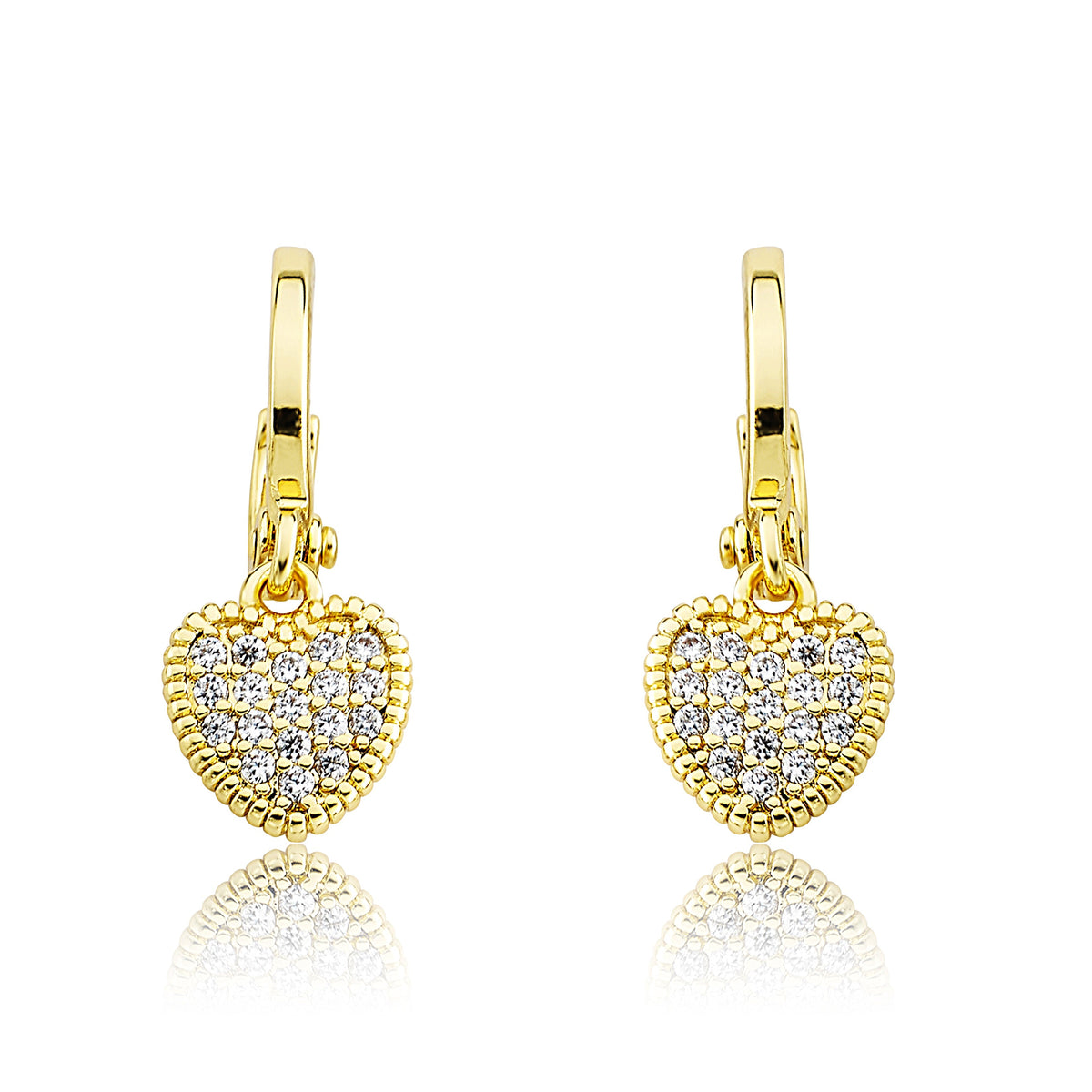 Micro Pave Heart Earring