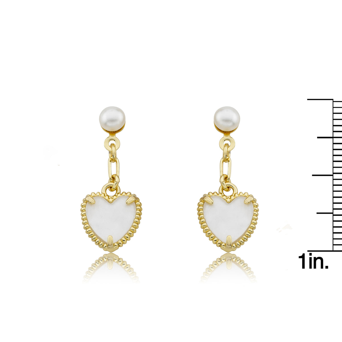 Mother of Pearl Heart Dangle Earring