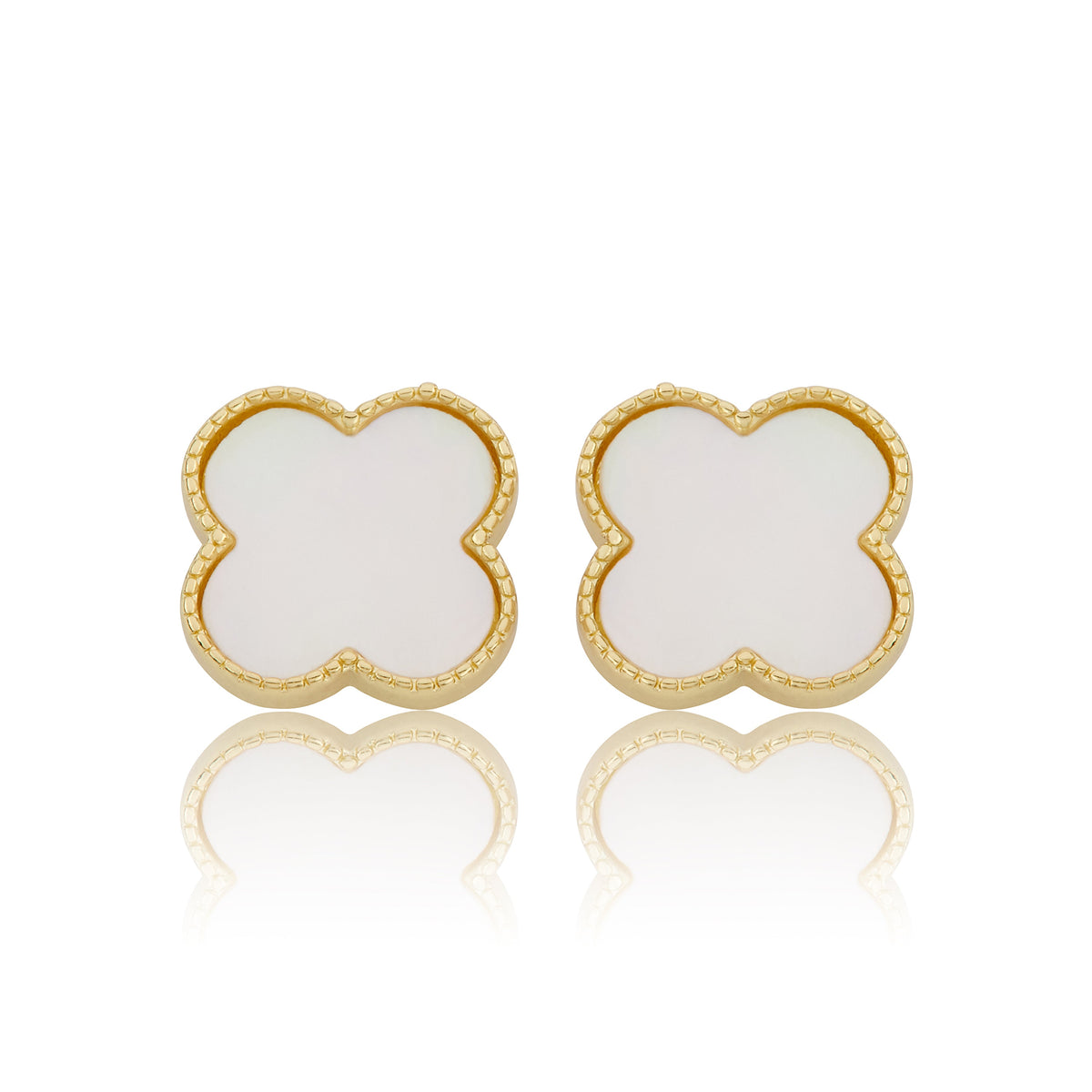 LMTS Classic! Mother Of Pearl Large Clover Stud Earring
