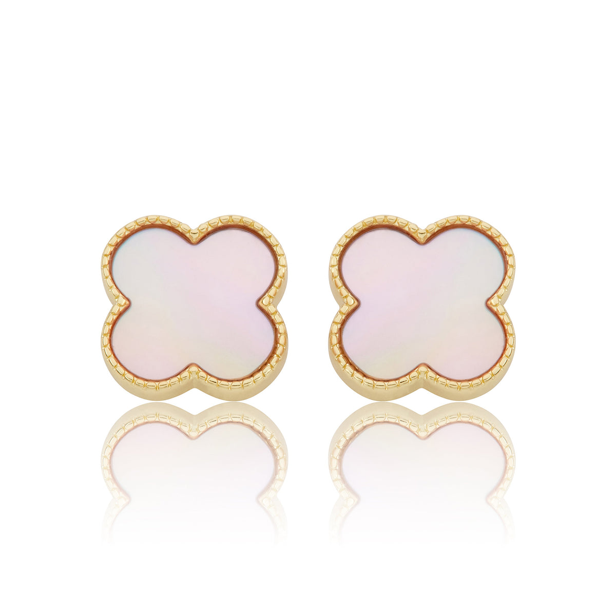 LMTS Classic! Mother Of Pearl Large Clover Stud Earring