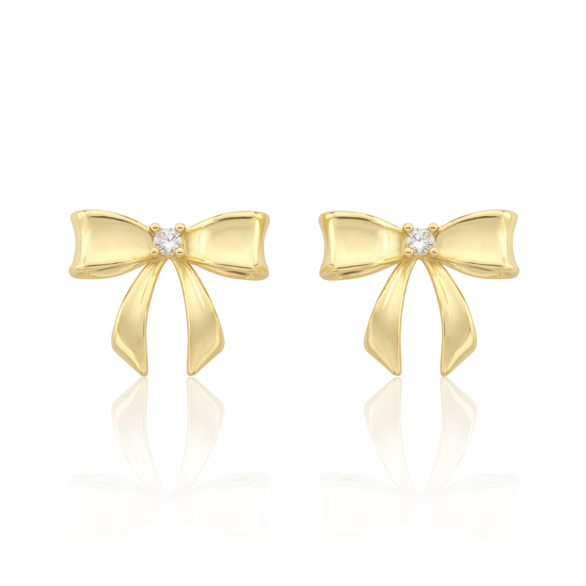 LMTS Classic! 14k Gold Plated Bow Stud Earring