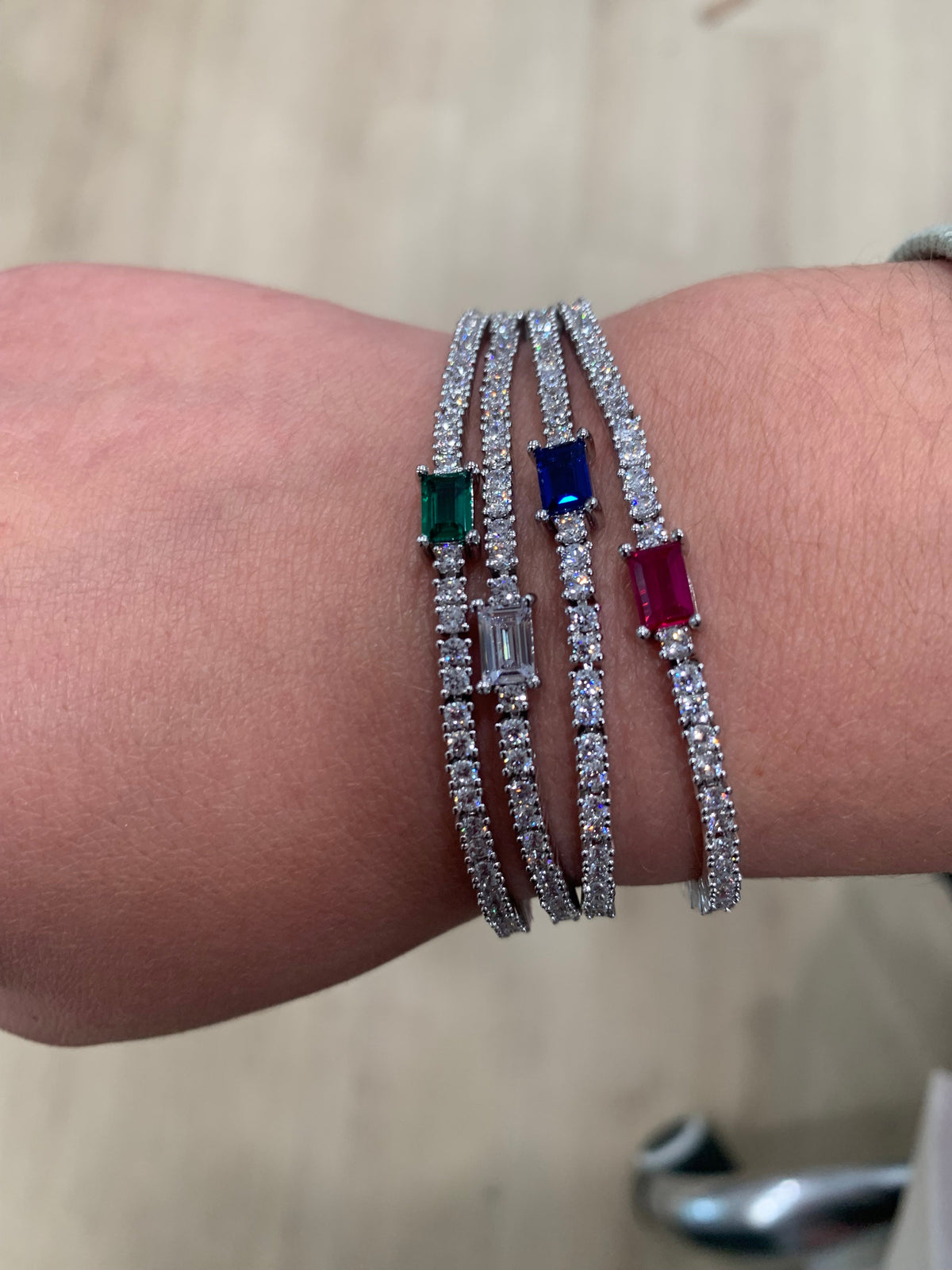 Rhodium Plated Cz Tennis Bracelet