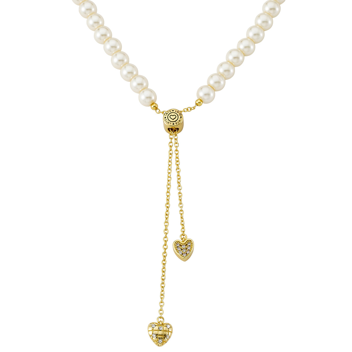 Heart Lariat Pearl Necklace