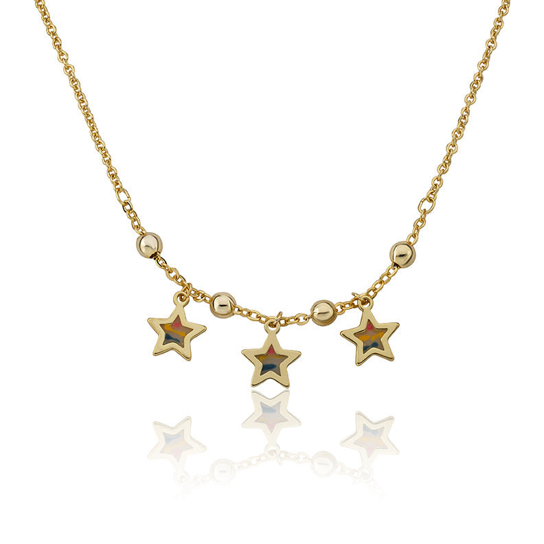 Triple Star Dangle Necklace