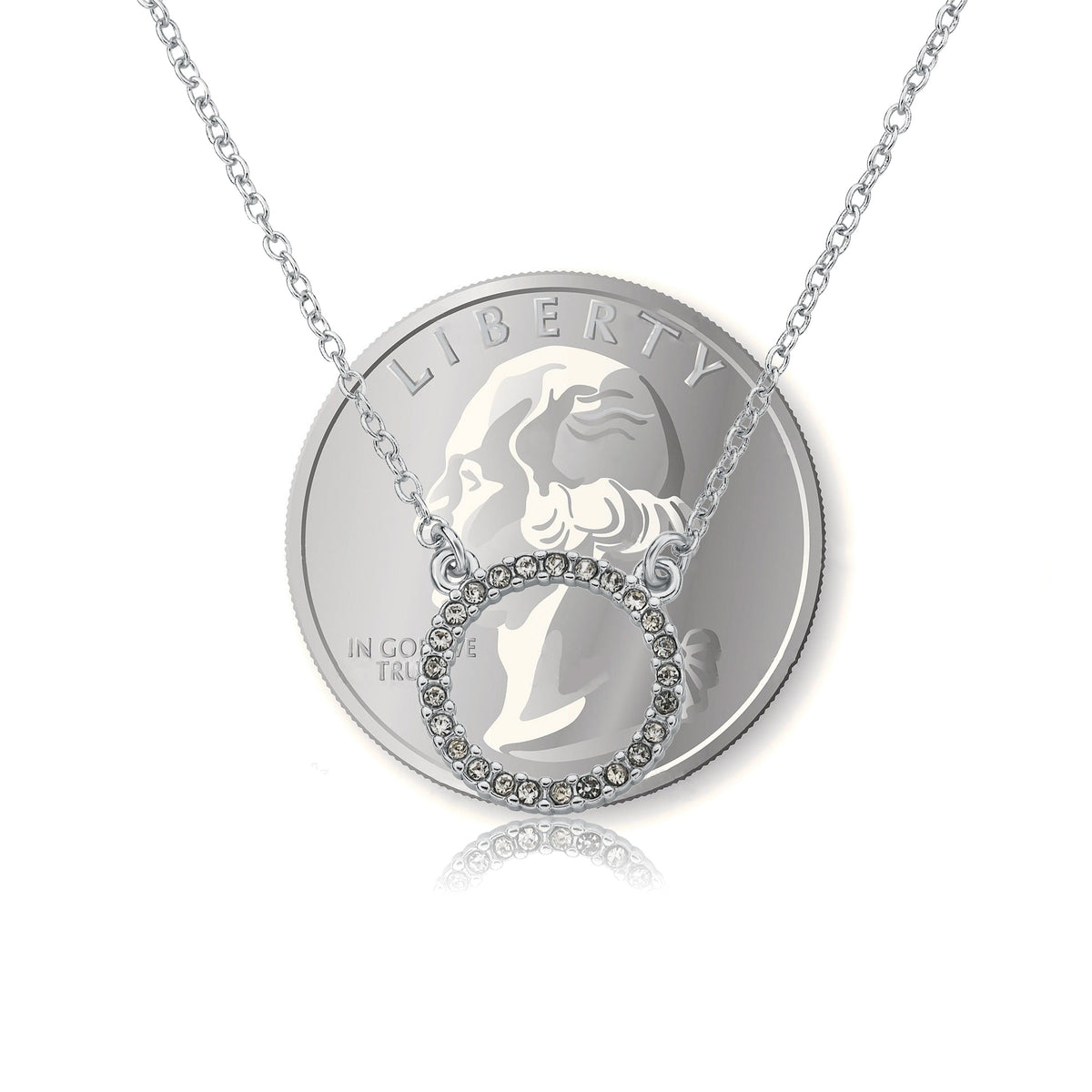 Open Circle Cz Necklace
