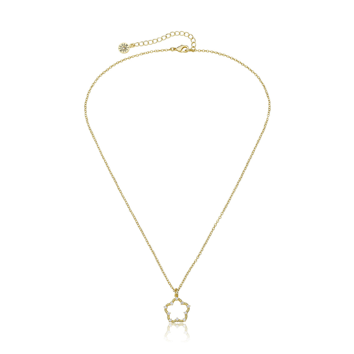 Cz Studded Rope Flower Necklace