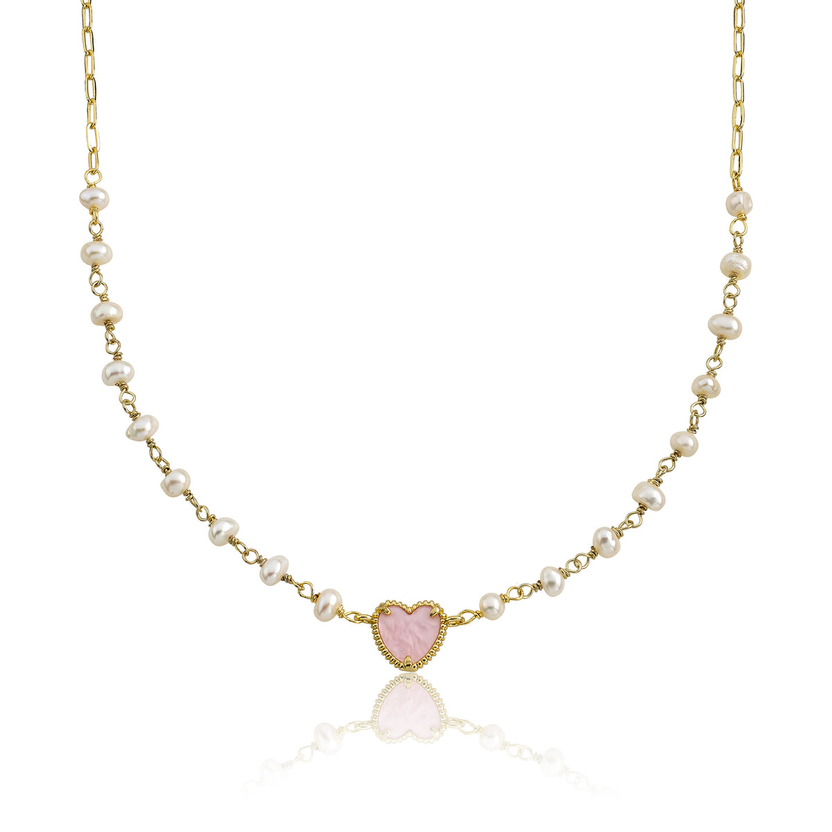 Mother Of Pearl Heart Necklace